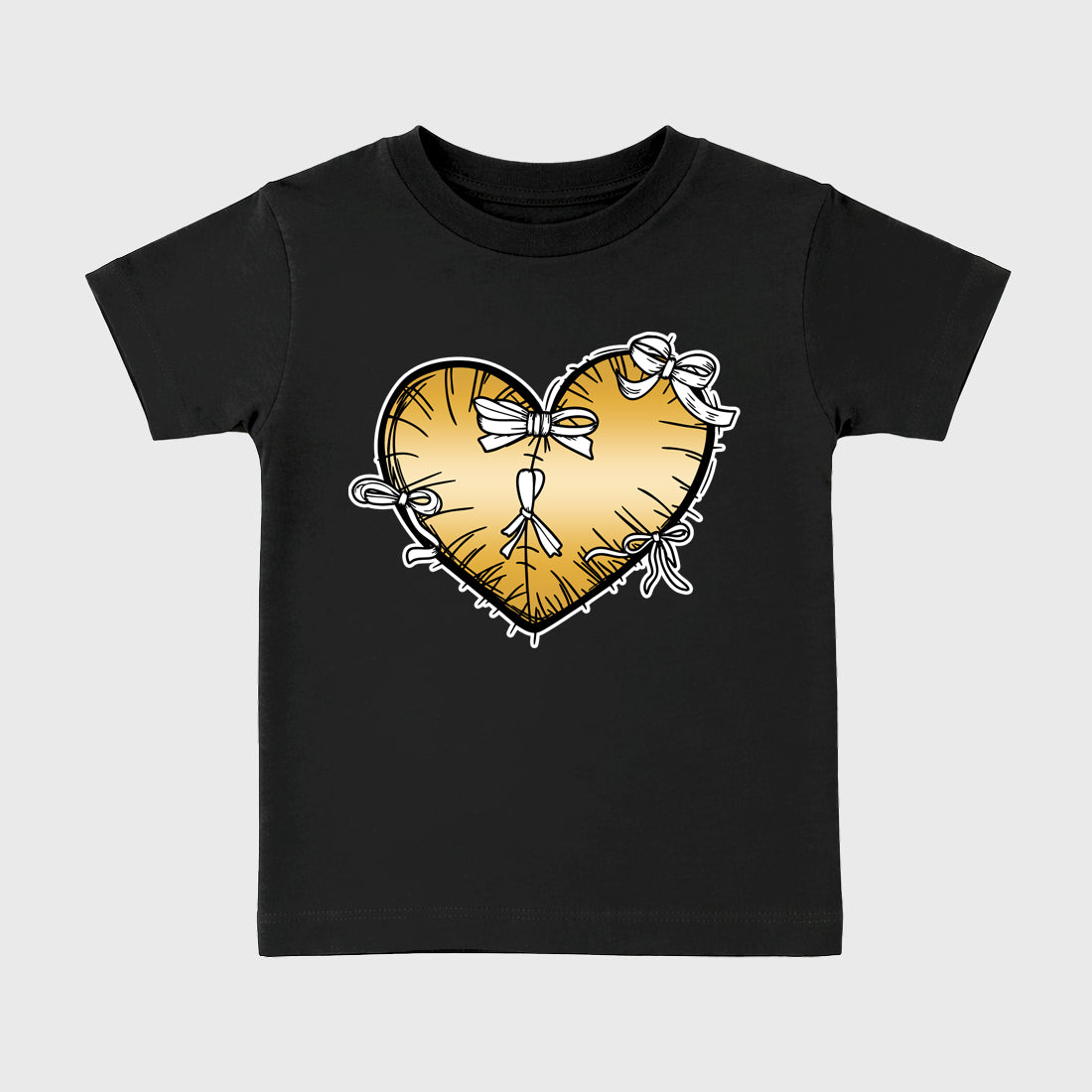 Sneaker match tees – Sneaker Tees To Match Air Jordan 11 Mother's Day Shoes – Heart With Ribbons Kids T-Shirt Black 2