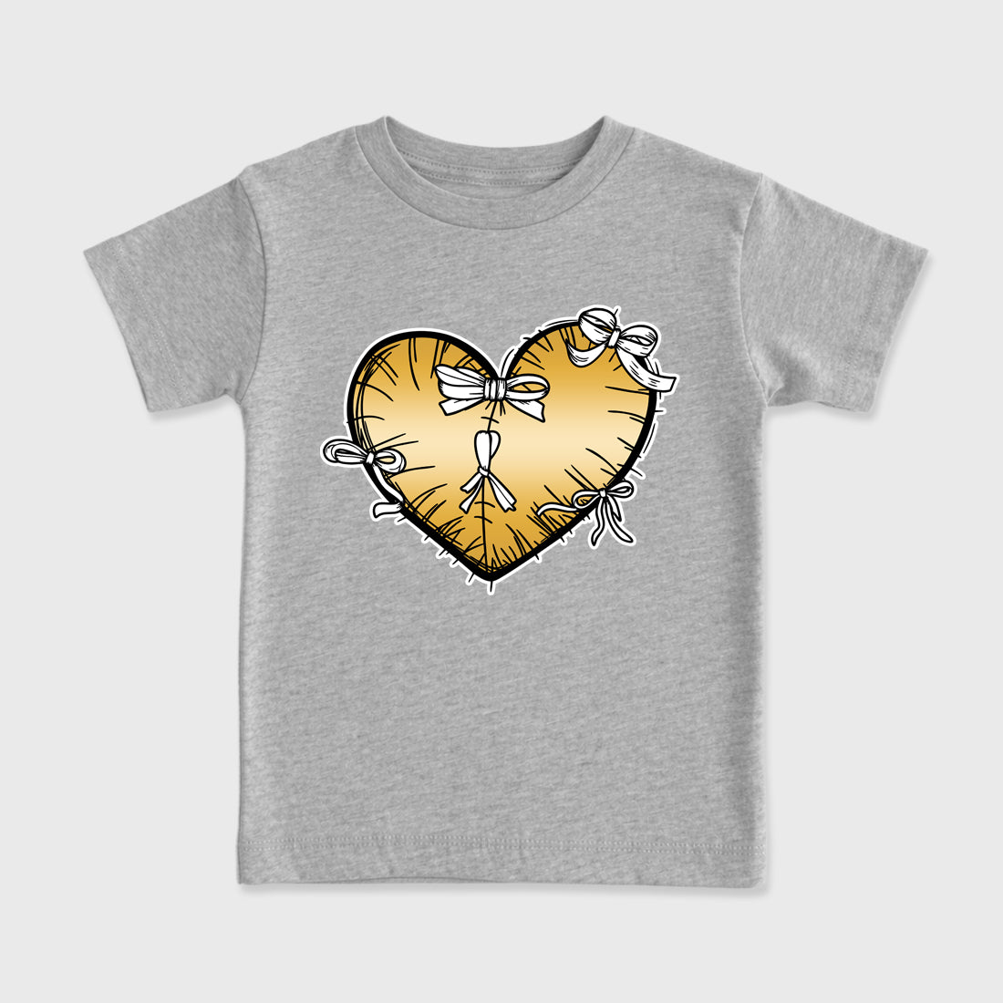 Sneaker match tees – Sneaker Tees To Match Air Jordan 11 Mother's Day Shoes – Heart With Ribbons Kids T-Shirt Heather Grey 2