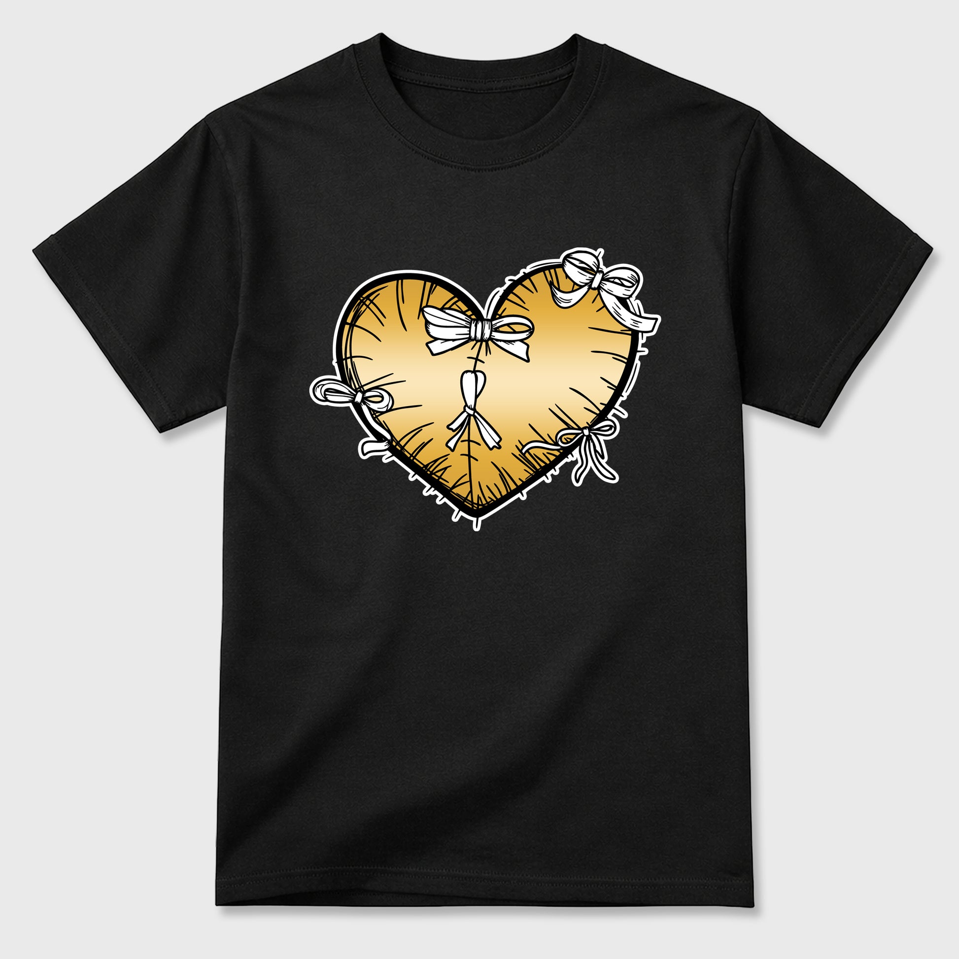 Sneaker match tees – Sneaker Tees To Match Air Jordan 11 Mother's Day Shoes – Heart With Ribbons Tee Black 2