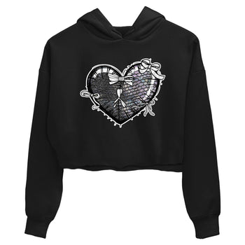 11s Year Of The Snake shirts to match jordans  Heart With Ribbons shirts to match jordans Air Jordan 11 Retro Low Year Of The Snake match shoes to clothes SNRT Sneaker Tees unisex cotton Black 2 crop tee