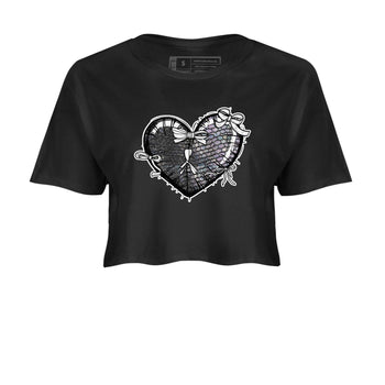 11s Year Of The Snake shirts to match jordans  Heart With Ribbons shirts to match jordans Air Jordan 11 Retro Low Year Of The Snake match shoes to clothes SNRT Sneaker Tees unisex cotton Black 2 crop tee
