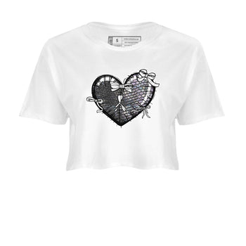 11s Year Of The Snake shirts to match jordans  Heart With Ribbons shirts to match jordans Air Jordan 11 Retro Low Year Of The Snake match shoes to clothes SNRT Sneaker Tees unisex cotton White 2 crop tee