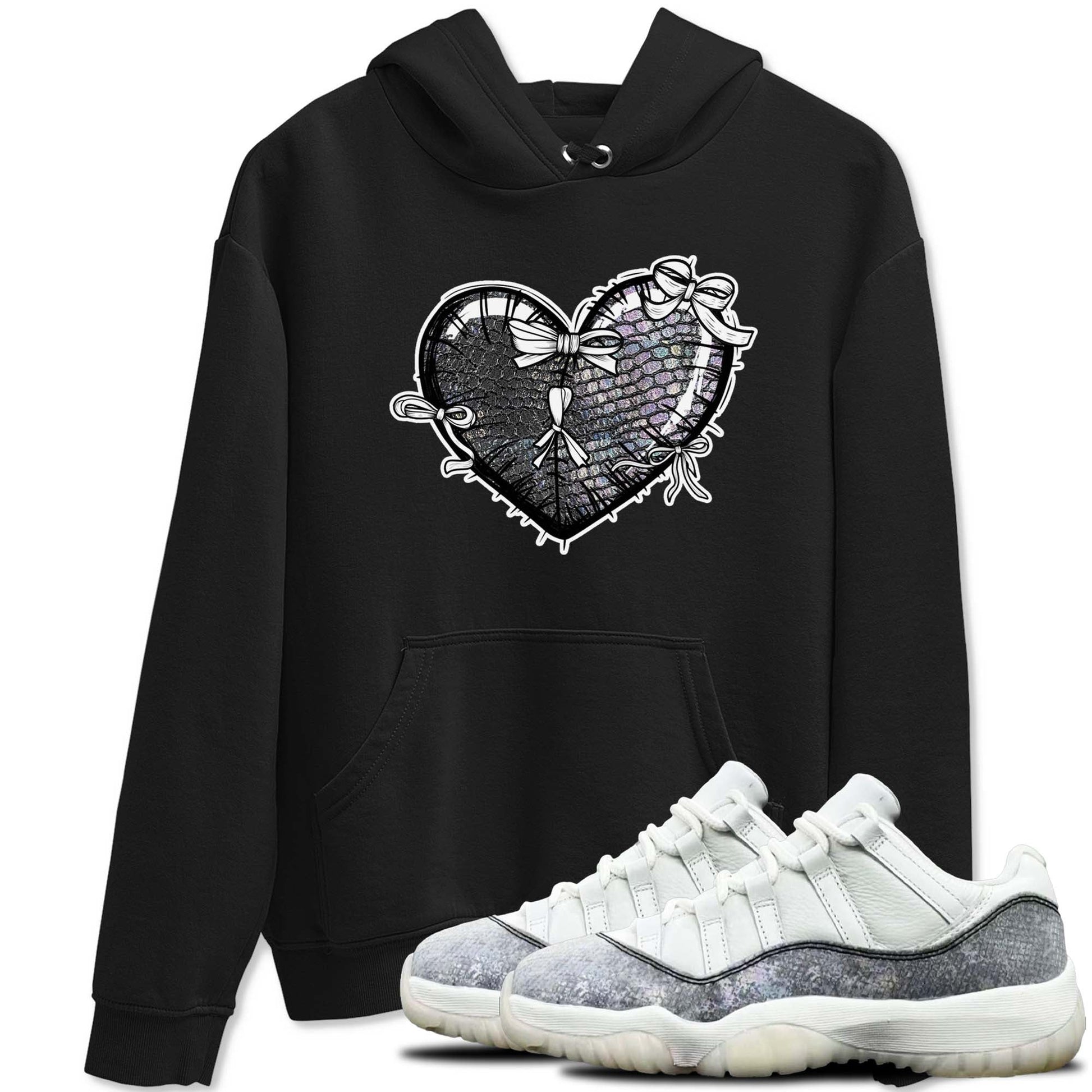 11s Year Of The Snake shirts to match jordans  Heart With Ribbons shirts to match jordans Air Jordan 11 Retro Low Year Of The Snake match shoes to clothes SNRT Sneaker Tees unisex cotton Black 1 shirts