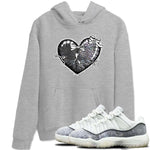 11s Year Of The Snake shirts to match jordans  Heart With Ribbons shirts to match jordans Air Jordan 11 Retro Low Year Of The Snake match shoes to clothes SNRT Sneaker Tees unisex cotton Heather Grey 1 shirts