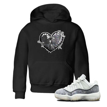 11s Year Of The Snake shirts to match jordans  Heart With Ribbons shirts to match jordans Air Jordan 11 Retro Low Year Of The Snake match shoes to clothes SNRT Sneaker Tees Youth Baby Black 1 tee