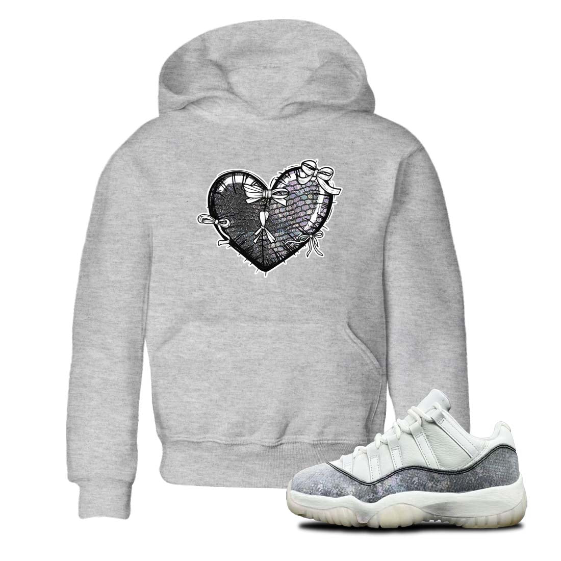 11s Year Of The Snake shirts to match jordans  Heart With Ribbons shirts to match jordans Air Jordan 11 Retro Low Year Of The Snake match shoes to clothes SNRT Sneaker Tees Youth Baby Heather Grey 1 tee