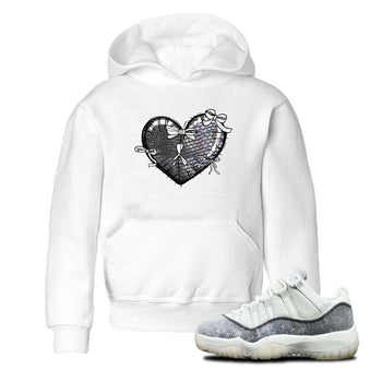 11s Year Of The Snake shirts to match jordans  Heart With Ribbons shirts to match jordans Air Jordan 11 Retro Low Year Of The Snake match shoes to clothes SNRT Sneaker Tees Youth Baby White 1 tee