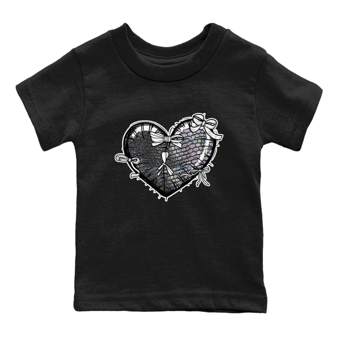 11s Year Of The Snake shirts to match jordans  Heart With Ribbons shirts to match jordans Air Jordan 11 Retro Low Year Of The Snake match shoes to clothes SNRT Sneaker Tees Youth Baby Black 2 tee