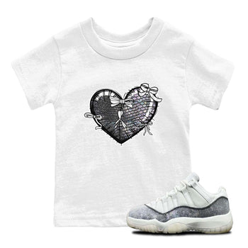 11s Year Of The Snake shirts to match jordans  Heart With Ribbons shirts to match jordans Air Jordan 11 Retro Low Year Of The Snake match shoes to clothes SNRT Sneaker Tees Youth Baby White 1 tee