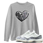 11s Year Of The Snake shirts to match jordans  Heart With Ribbons shirts to match jordans Air Jordan 11 Retro Low Year Of The Snake match shoes to clothes SNRT Sneaker Tees unisex cotton Heather Grey 1 shirts