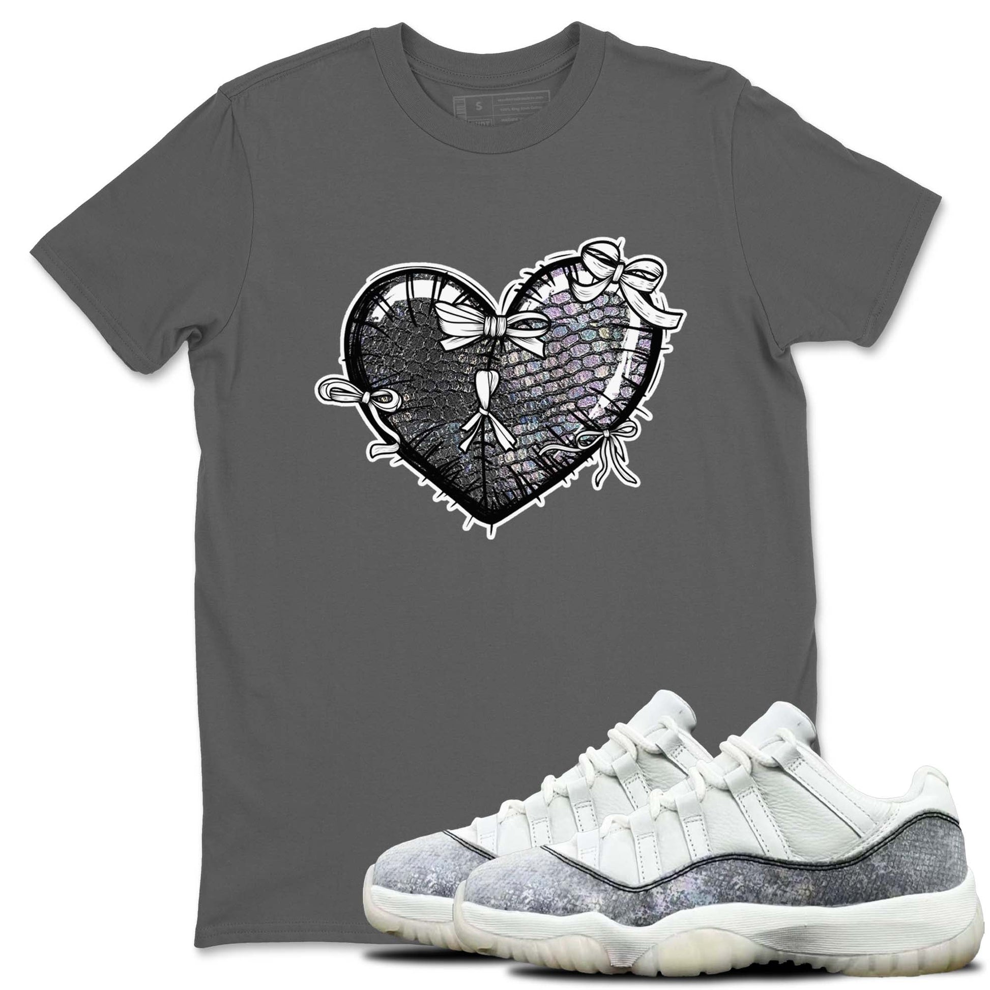 11s Year Of The Snake shirts to match jordans  Heart With Ribbons shirts to match jordans Air Jordan 11 Retro Low Year Of The Snake match shoes to clothes SNRT Sneaker Tees unisex cotton Cool Grey 1 shirts