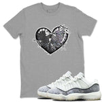 11s Year Of The Snake shirts to match jordans  Heart With Ribbons shirts to match jordans Air Jordan 11 Retro Low Year Of The Snake match shoes to clothes SNRT Sneaker Tees unisex cotton Heather Grey 1 shirts