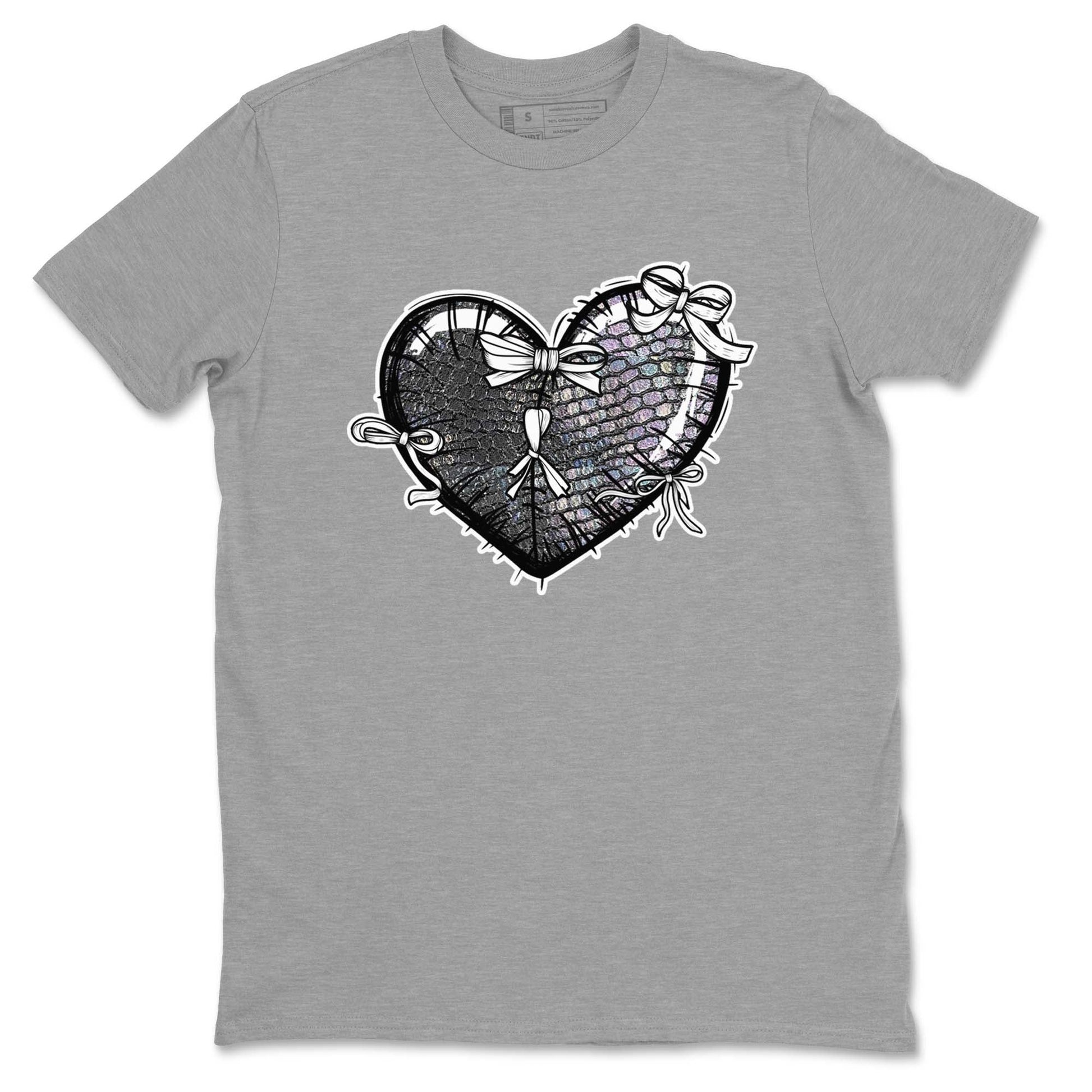 11s Year Of The Snake shirts to match jordans  Heart With Ribbons shirts to match jordans Air Jordan 11 Retro Low Year Of The Snake match shoes to clothes SNRT Sneaker Tees unisex cotton Heather Grey 2 shirts