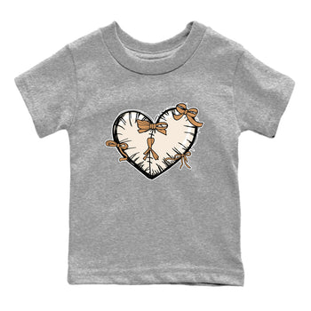 Sneaker match tees – Sneaker Tees To Match Air Jordan 3 Champagne and Oysters Shoes – Heart With Ribbons Kids T-Shirt Heather Grey 2