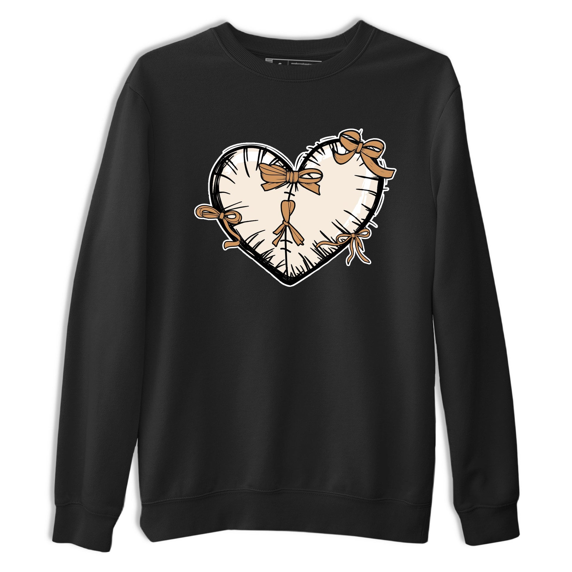 Sneaker match tees – Sneaker Tees To Match Air Jordan 3 Champagne and Oysters Shoes – Heart With Ribbons Tee Black 2
