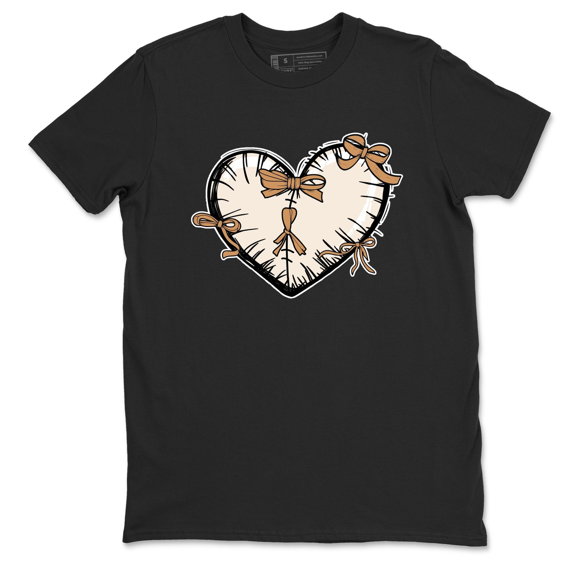 Sneaker match tees – Sneaker Tees To Match Air Jordan 3 Champagne and Oysters Shoes – Heart With Ribbons Tee Black 2