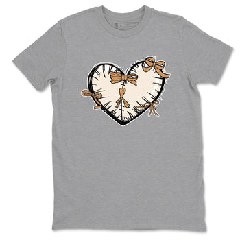 Sneaker match tees – Sneaker Tees To Match Air Jordan 3 Champagne and Oysters Shoes – Heart With Ribbons Tee Heather Grey 2