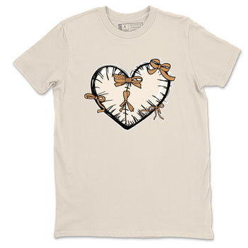 Sneaker match tees – Sneaker Tees To Match Air Jordan 3 Champagne and Oysters Shoes – Heart With Ribbons Tee Natural 2