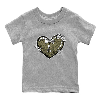 Sneaker Threads – Sneaker Tees To Match Air Jordan 3 Medium Olive – Heart With Ribbons Youth Graphic Tee Heather Grey 2. Perfect for Jordan releases 2025 colorways.