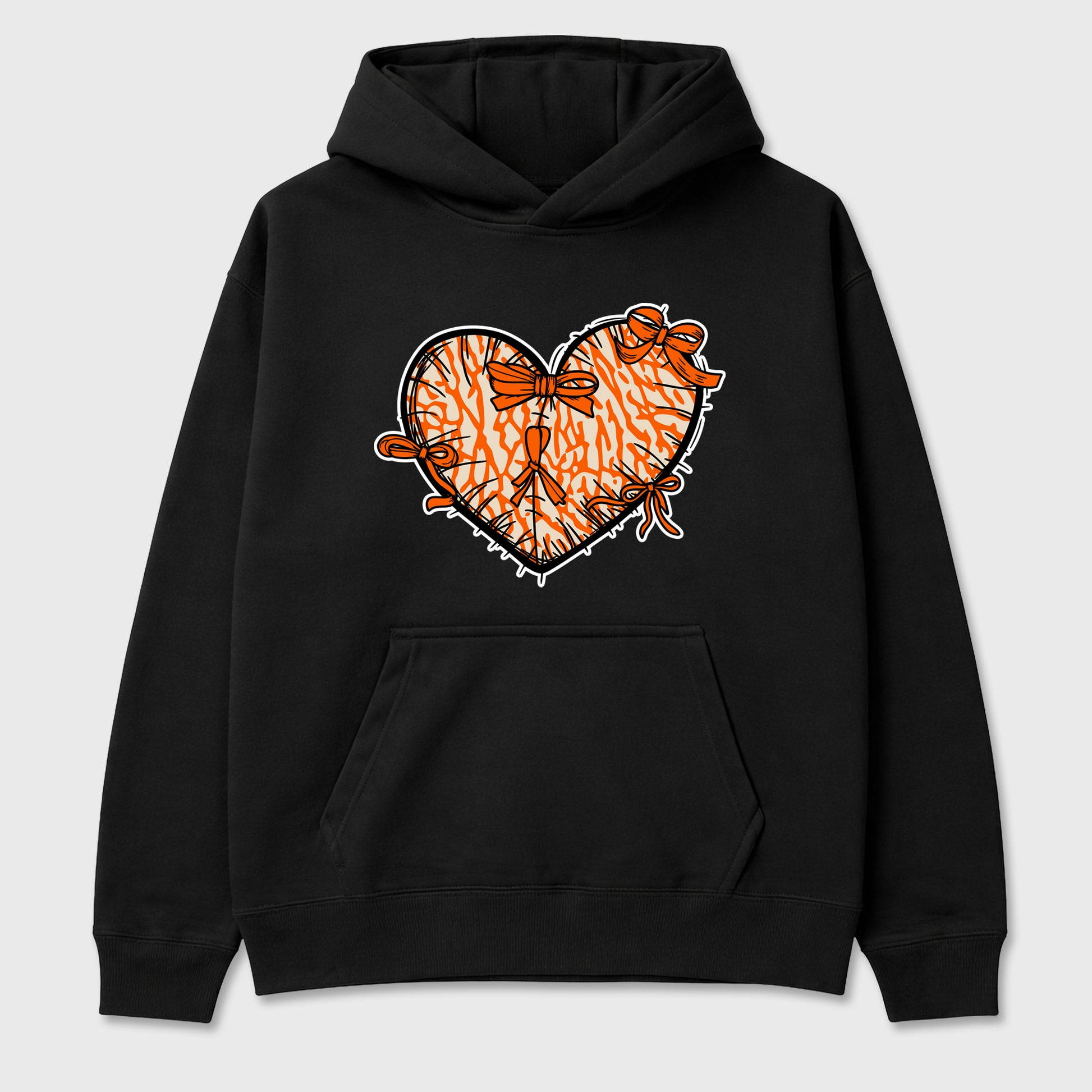 Sneaker match tees – Sneaker Tees To Match Air Jordan 3 Orange Citrus Shoes – Heart With Ribbons Tee Black 2