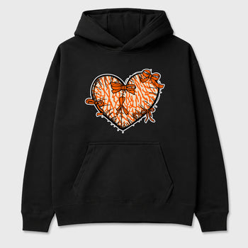 Sneaker match tees – Sneaker Tees To Match Air Jordan 3 Orange Citrus Shoes – Heart With Ribbons Tee Black 2