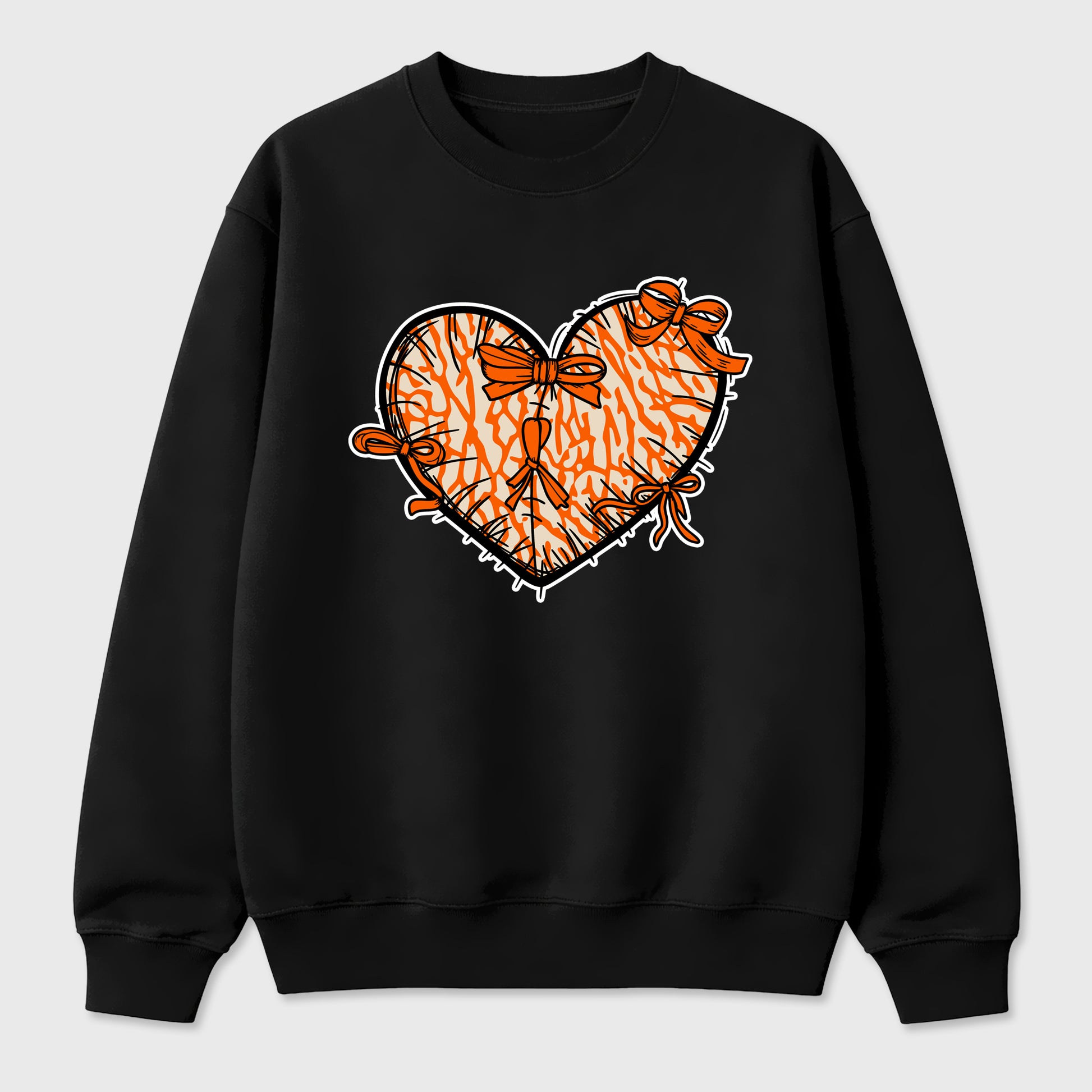 Sneaker match tees – Sneaker Tees To Match Air Jordan 3 Orange Citrus Shoes – Heart With Ribbons Tee Black 2