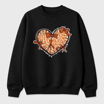 Sneaker match tees – Sneaker Tees To Match Air Jordan 3 Orange Citrus Shoes – Heart With Ribbons Tee Black 2