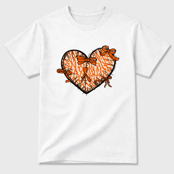 Sneaker match tees – Sneaker Tees To Match Air Jordan 3 Orange Citrus Shoes – Heart With Ribbons Tee White 2