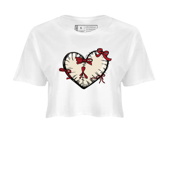 Perfect Valentine's Day Gifts graphic tee  – Graphic Tees To Match Air Jordan 4 Valentines Day – Heart With Ribbons Crop T-Shirt White 2