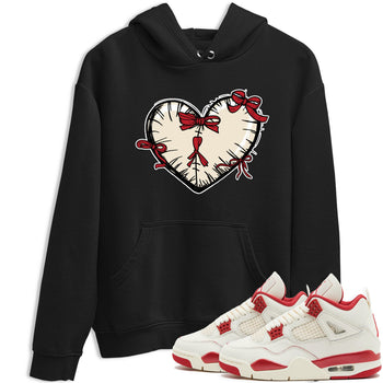 Perfect Valentine's Day Gifts graphic tee  – Graphic Tees To Match Air Jordan 4 Valentines Day – Heart With Ribbons Tee Black 1