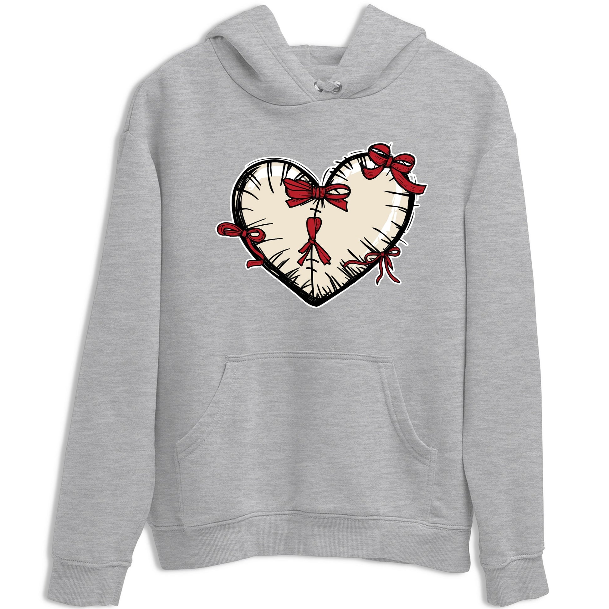 Perfect Valentine's Day Gifts graphic tee  – Graphic Tees To Match Air Jordan 4 Valentines Day – Heart With Ribbons Tee Heather Grey 2