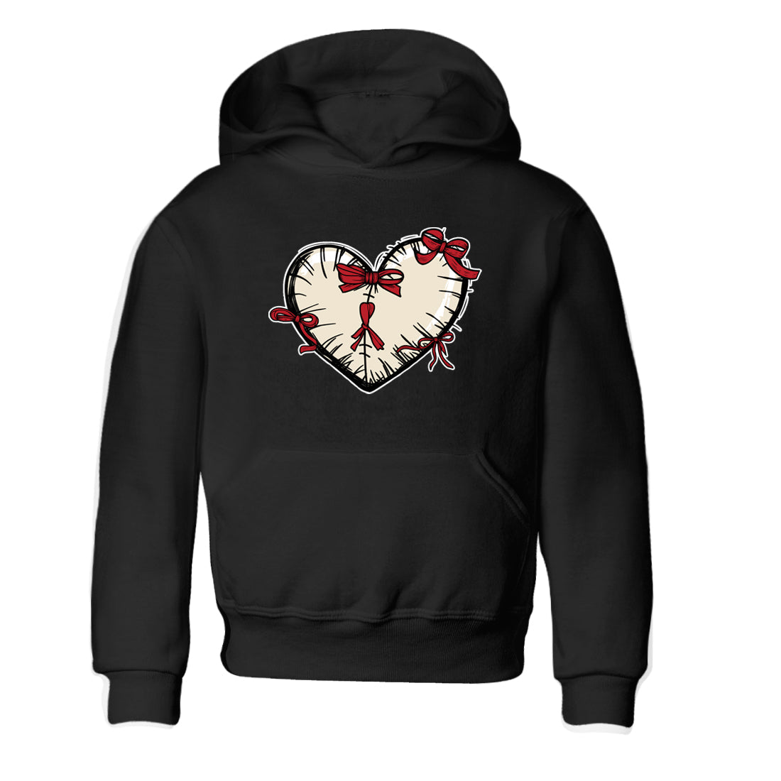 Perfect Valentine's Day Gifts graphic tee  – Graphic Tees To Match Air Jordan 4 Valentines Day – Heart With Ribbons Kids Graphic T-Shirt Black 2