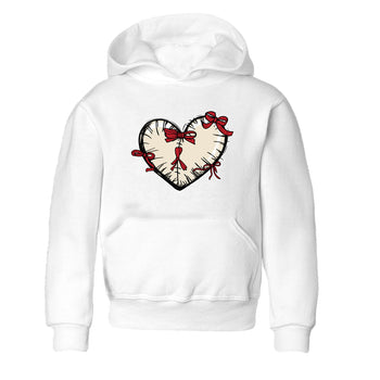Perfect Valentine's Day Gifts graphic tee  – Graphic Tees To Match Air Jordan 4 Valentines Day – Heart With Ribbons Kids Graphic T-Shirt White 2