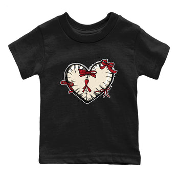 Perfect Valentine's Day Gifts graphic tee  – Graphic Tees To Match Air Jordan 4 Valentines Day – Heart With Ribbons Kids Graphic T-Shirt Black 2