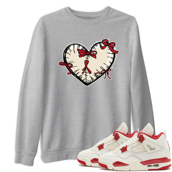 Perfect Valentine's Day Gifts graphic tee  – Graphic Tees To Match Air Jordan 4 Valentines Day – Heart With Ribbons Tee Heather Grey 1