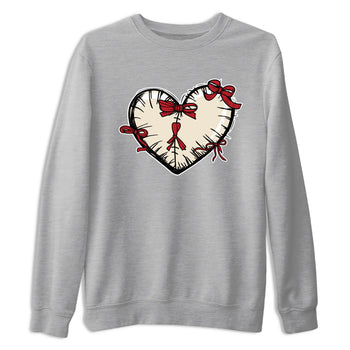 Perfect Valentine's Day Gifts graphic tee  – Graphic Tees To Match Air Jordan 4 Valentines Day – Heart With Ribbons Tee Heather Grey 2