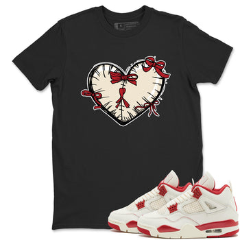 Perfect Valentine's Day Gifts graphic tee  – Graphic Tees To Match Air Jordan 4 Valentines Day – Heart With Ribbons Tee Black 1
