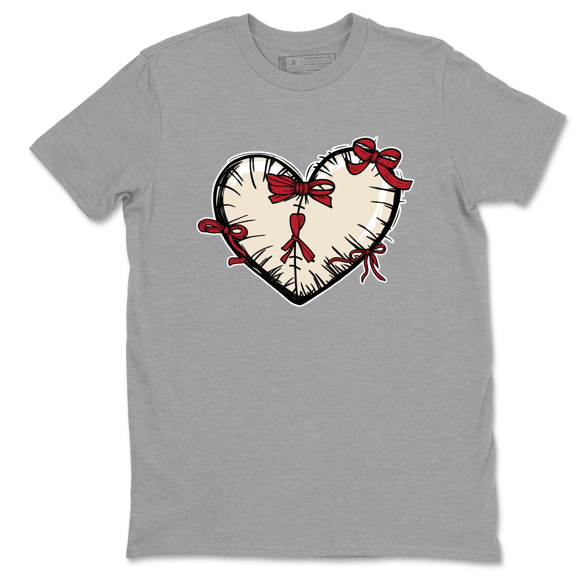Perfect Valentine's Day Gifts graphic tee  – Graphic Tees To Match Air Jordan 4 Valentines Day – Heart With Ribbons Tee Heather Grey 2