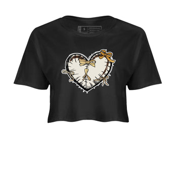 5s Golden Ticket shirts to match jordans  Heart With Ribbons shirts to match jordans Air Jordan 5 Golden Ticket match shoes to clothes SNRT Sneaker Tees unisex cotton Black 2 crop tee