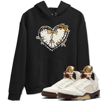5s Golden Ticket shirts to match jordans  Heart With Ribbons shirts to match jordans Air Jordan 5 Golden Ticket match shoes to clothes SNRT Sneaker Tees unisex cotton Black 1 shirts