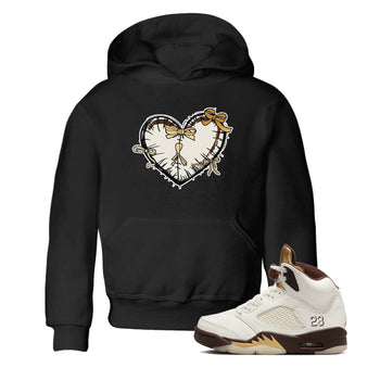 5s Golden Ticket shirts to match jordans  Heart With Ribbons shirts to match jordans Air Jordan 5 Golden Ticket match shoes to clothes SNRT Sneaker Tees Youth Baby Black 1 tee
