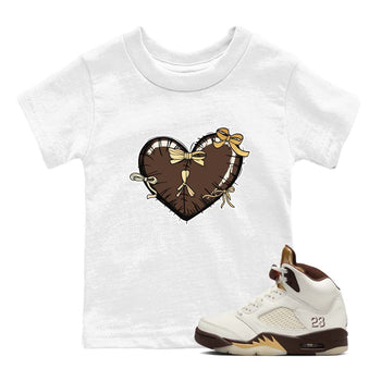 5s Golden Ticket shirts to match jordans  Heart With Ribbons shirts to match jordans Air Jordan 5 Golden Ticket match shoes to clothes SNRT Sneaker Tees Youth Baby White 1 tee