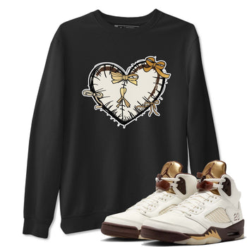 5s Golden Ticket shirts to match jordans  Heart With Ribbons shirts to match jordans Air Jordan 5 Golden Ticket match shoes to clothes SNRT Sneaker Tees unisex cotton Black 1 shirts