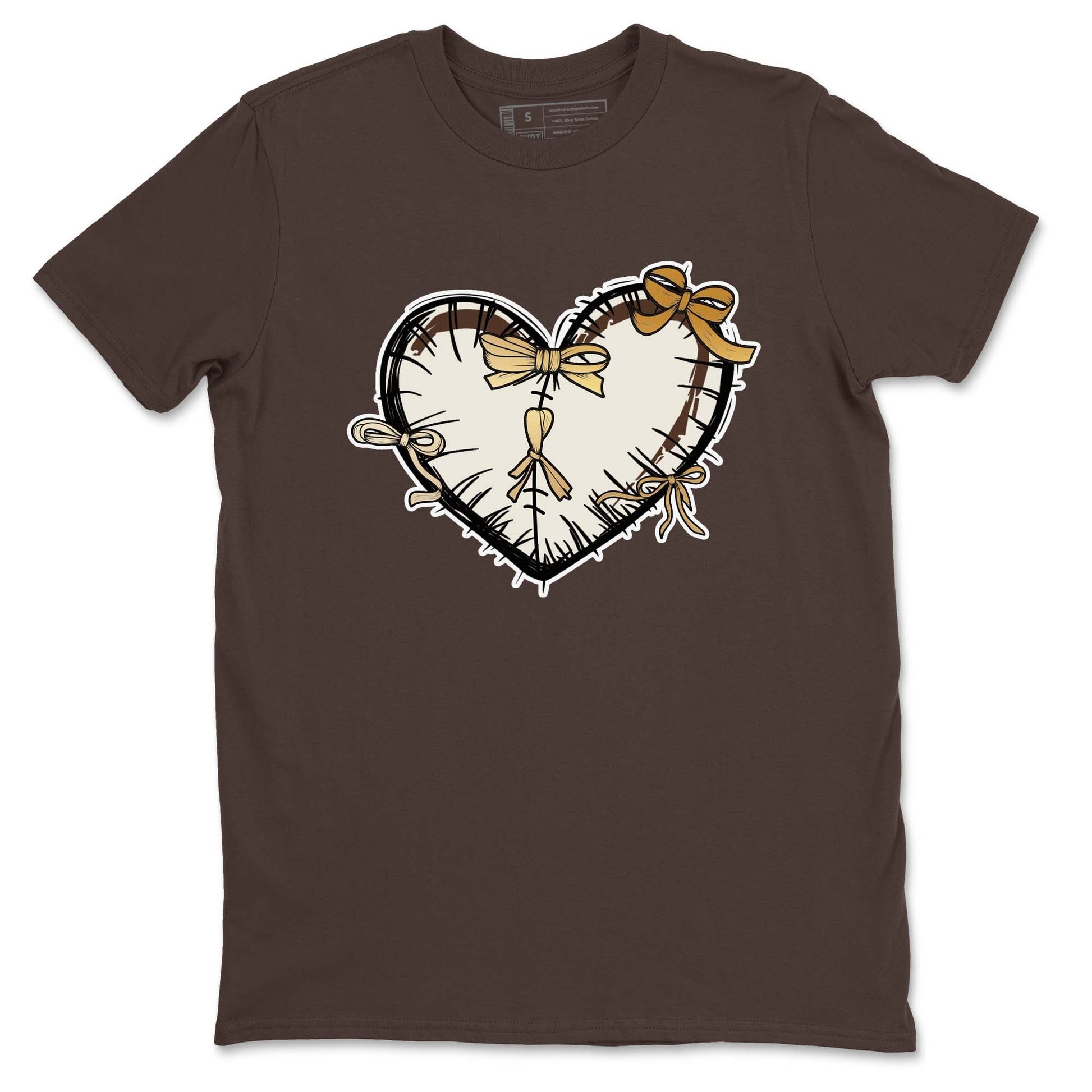 5s Golden Ticket shirts to match jordans  Heart With Ribbons shirts to match jordans Air Jordan 5 Golden Ticket match shoes to clothes SNRT Sneaker Tees unisex cotton Dark Chocolate 2 shirts