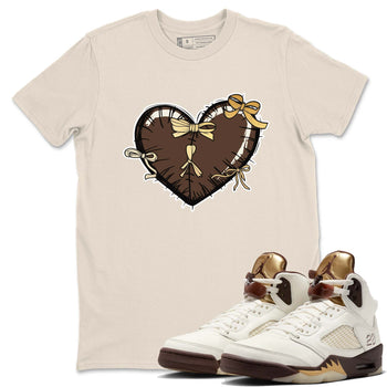 5s Golden Ticket shirts to match jordans  Heart With Ribbons shirts to match jordans Air Jordan 5 Golden Ticket match shoes to clothes SNRT Sneaker Tees unisex cotton Natural 1 shirts