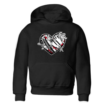 Sneaker match tees – Sneaker Tees To Match Air Jordan 8 Bunny Shoes Air Jordan 8 Bunny White and True Red – Heart With Ribbons Kids T-Shirt Black 2