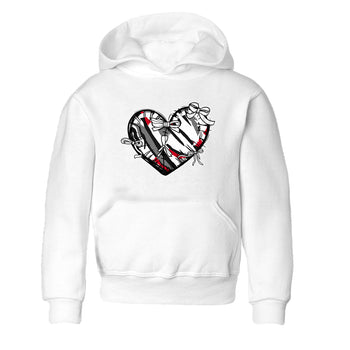 Sneaker match tees – Sneaker Tees To Match Air Jordan 8 Bunny Shoes Air Jordan 8 Bunny White and True Red – Heart With Ribbons Kids T-Shirt White 2