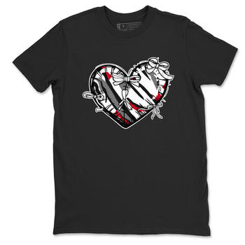 Sneaker match tees – Sneaker Tees To Match Air Jordan 8 Bunny Shoes Air Jordan 8 Bunny White and True Red – Heart With Ribbons Tee Black 2