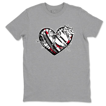 Sneaker match tees – Sneaker Tees To Match Air Jordan 8 Bunny Shoes Air Jordan 8 Bunny White and True Red – Heart With Ribbons Tee Heather Grey 2