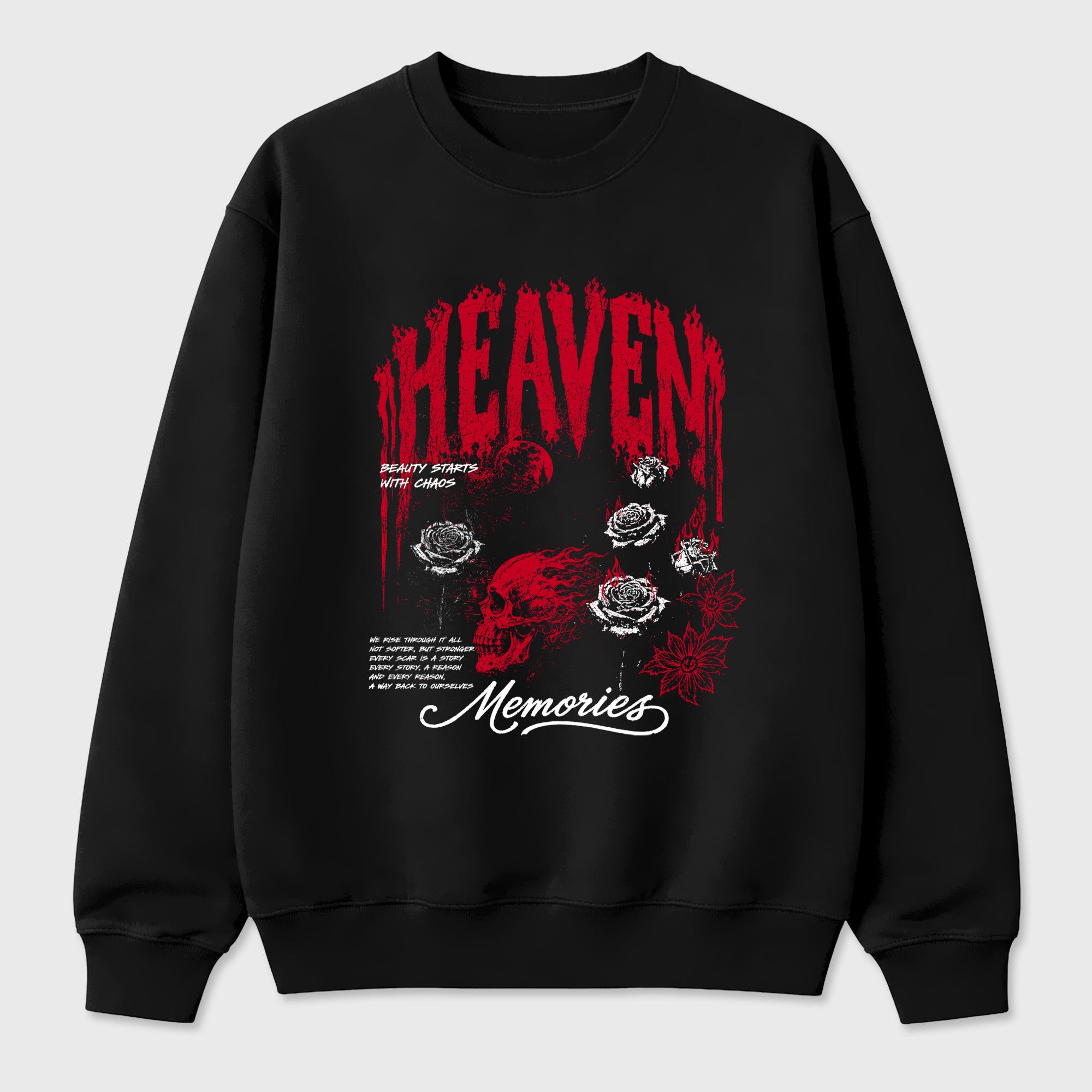 Heaven Memories Graphic T-Shirt sneaker match tee designed for the Air Jordan 12 Retro Bloodline, featuring coordinated color options for a perfect streetwear match. Black 2 shirt.